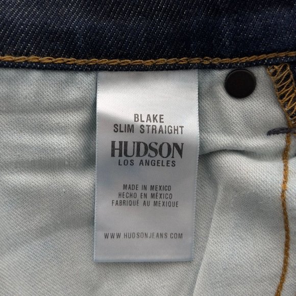 NEW HUDSON Mens Blake Slim Straight Fit Zip Fly Jeans Size 28 NWT Victory 0075 - Picture 6 of 13